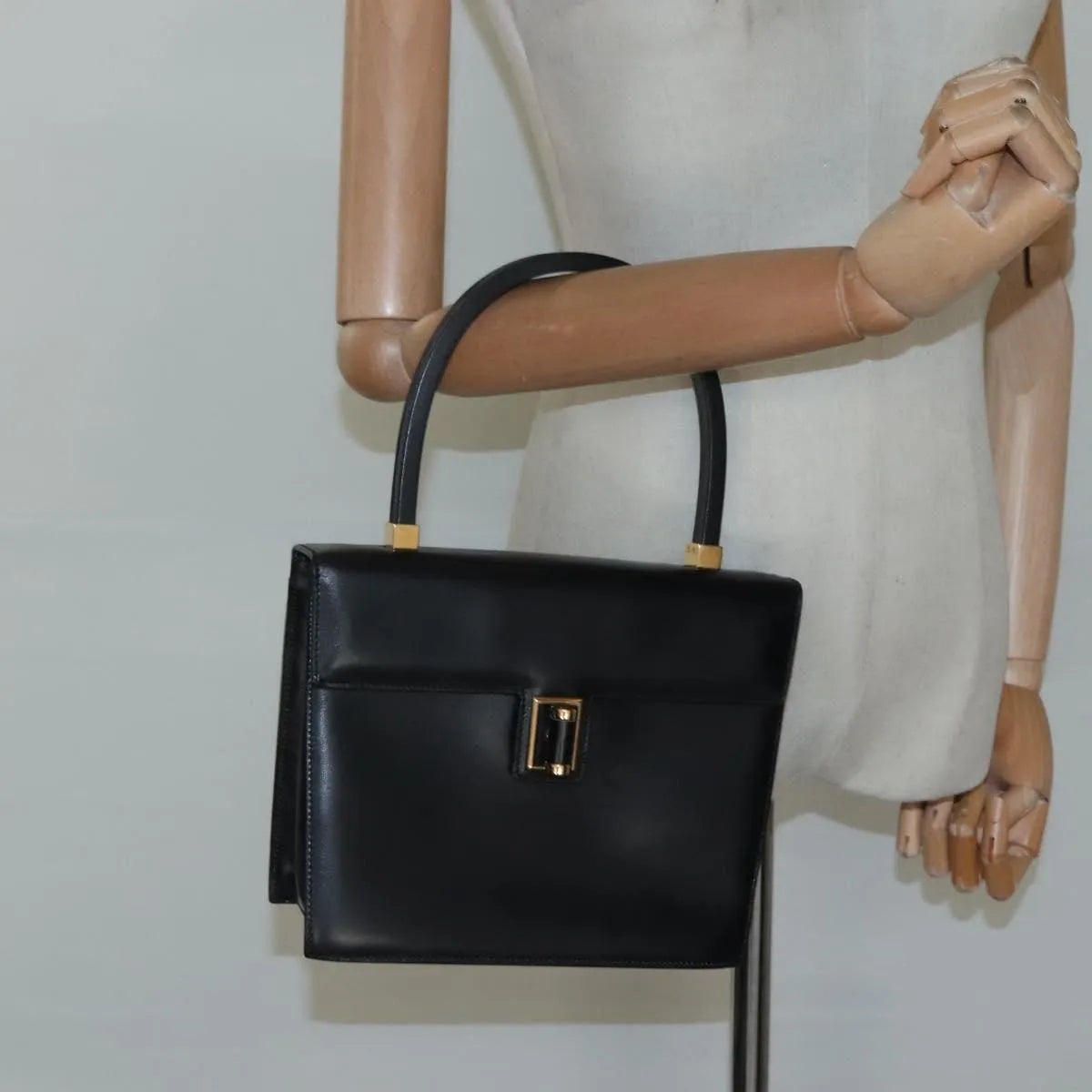 Gucci Vintage Leather, Black, Leather, Handbag
