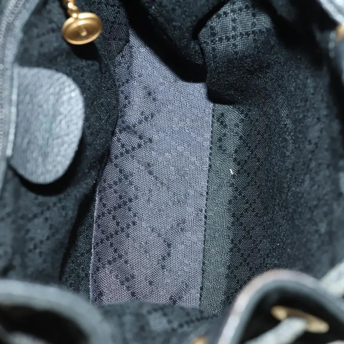 Gucci Vintage Bamboo Suede, Black, Leather, Backpack