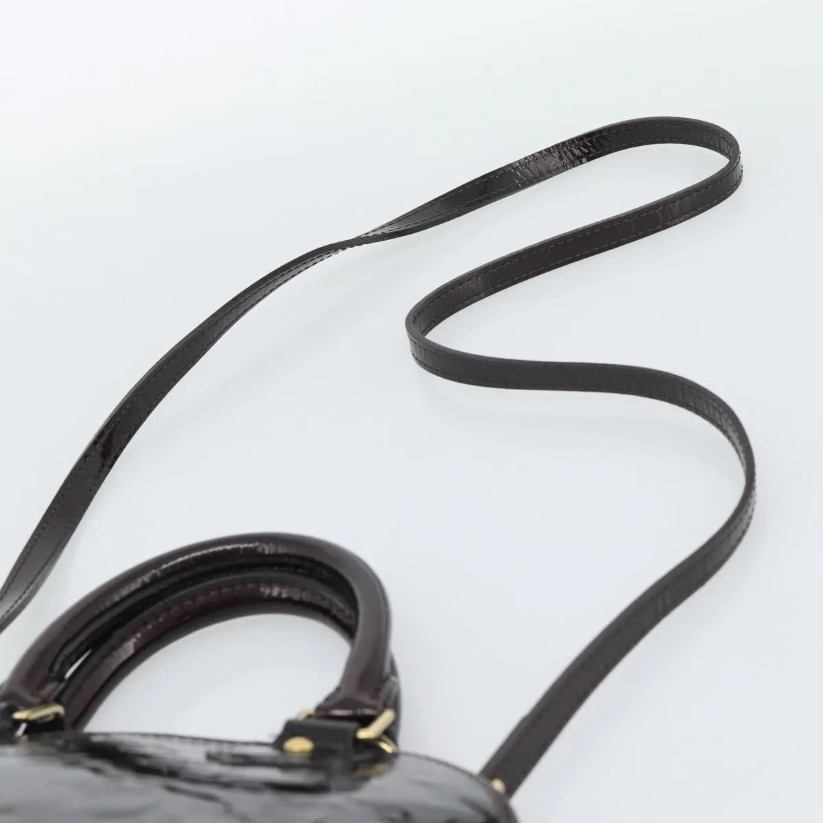 Louis Vuitton Alma Patent Leather, Brown, Patent Leather, Handbag