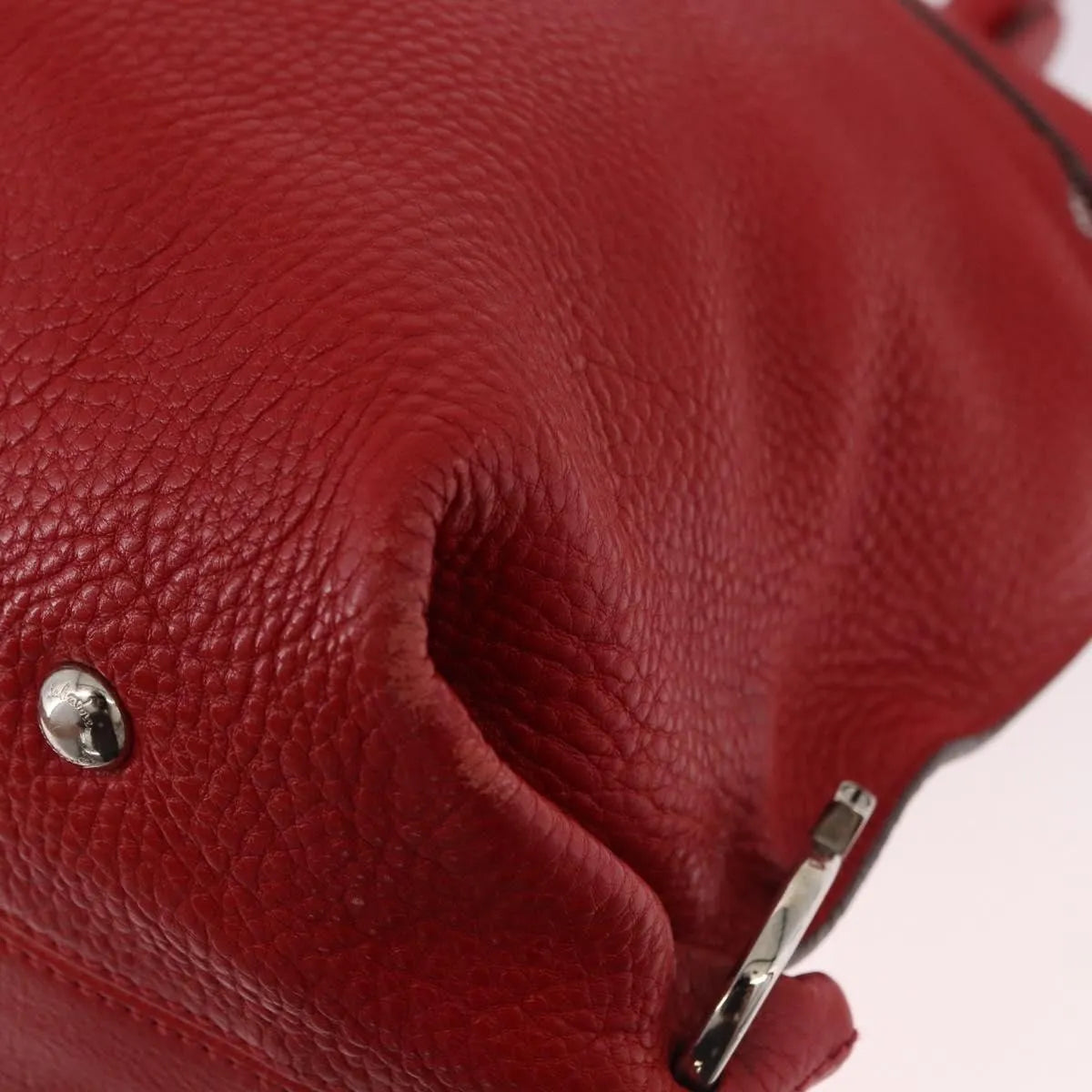 Salvatore Ferragamo Sofia Satchel Grainy Leather, Red, Leather, Handbag