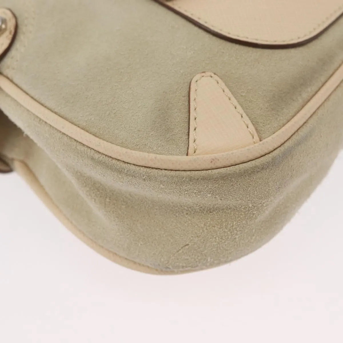 Salvatore Ferragamo Gancini Suede, Beige, Suede, Handbag
