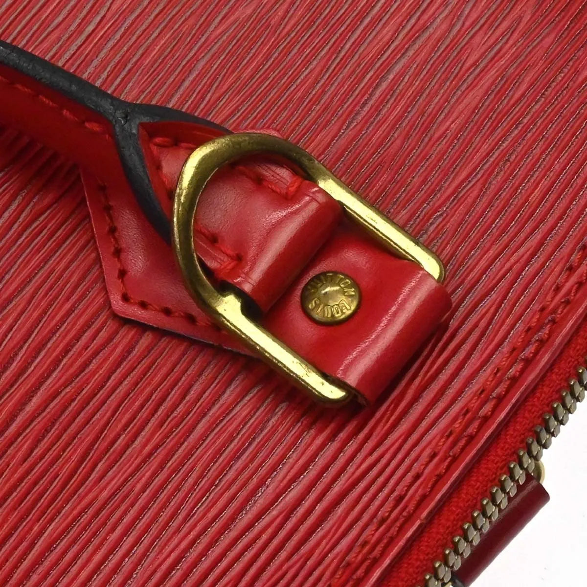 Louis Vuitton Alma Epi, Red, Leather, Handbag