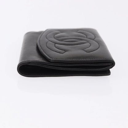 Chanel Vintage Timeless Bifold Lambskin, Black, Leather, Wallet