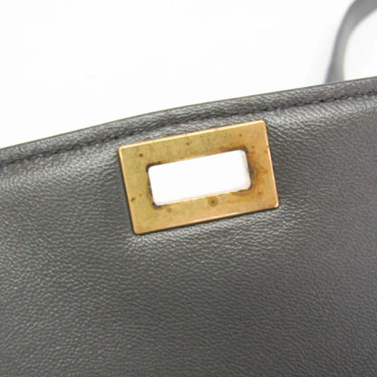 Celine Classic Box Bag Smooth Leather, Gray, Leather, Shoulder Bag