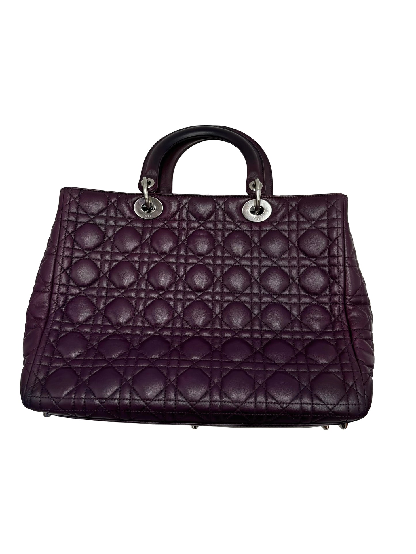 Christian Dior Lady Dior East-West Leather, Purple, Leather, Handbag