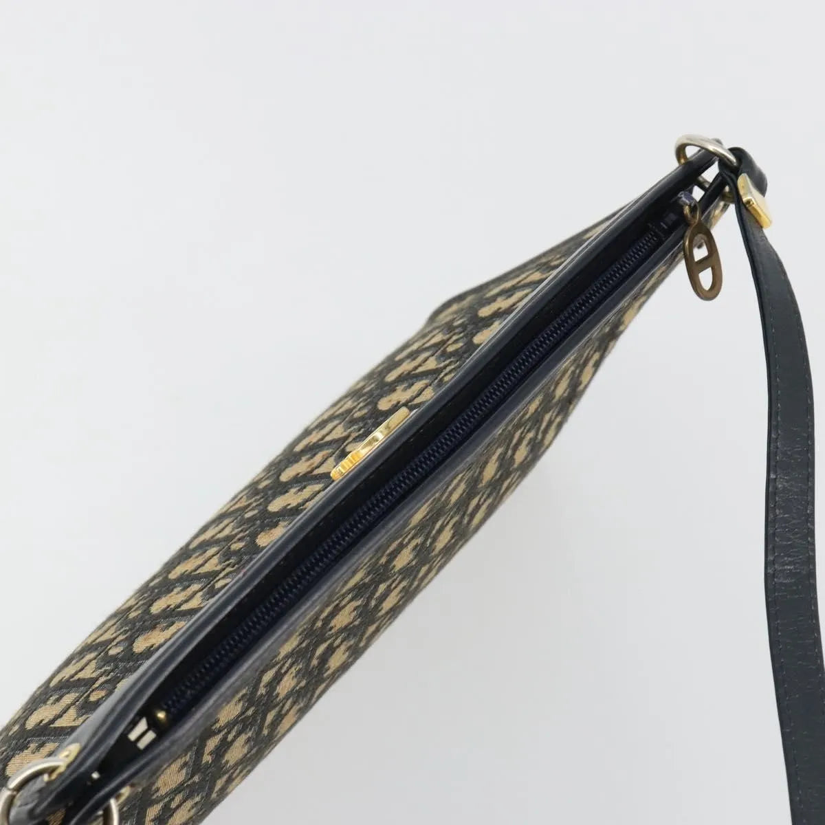 Christian Dior Vintage Trotter Canvas, Navy, Canvas, Shoulder Bag