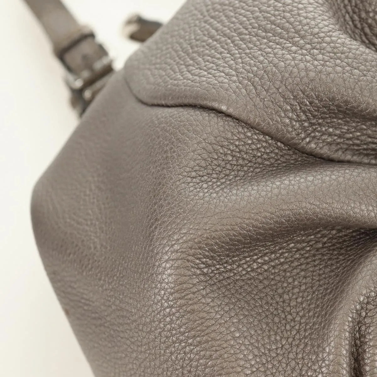 Fendi Selleria Pomodorino Leather, Gray, Leather, Tote Bag
