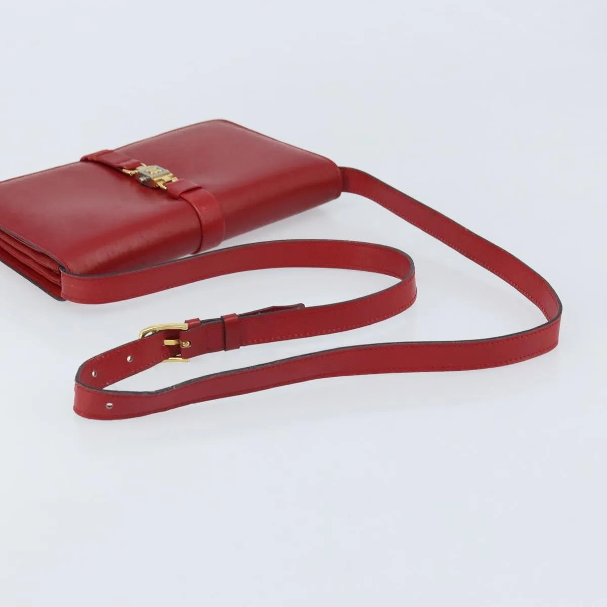 Celine Vintage Leather, Red, Leather, Shoulder Bag