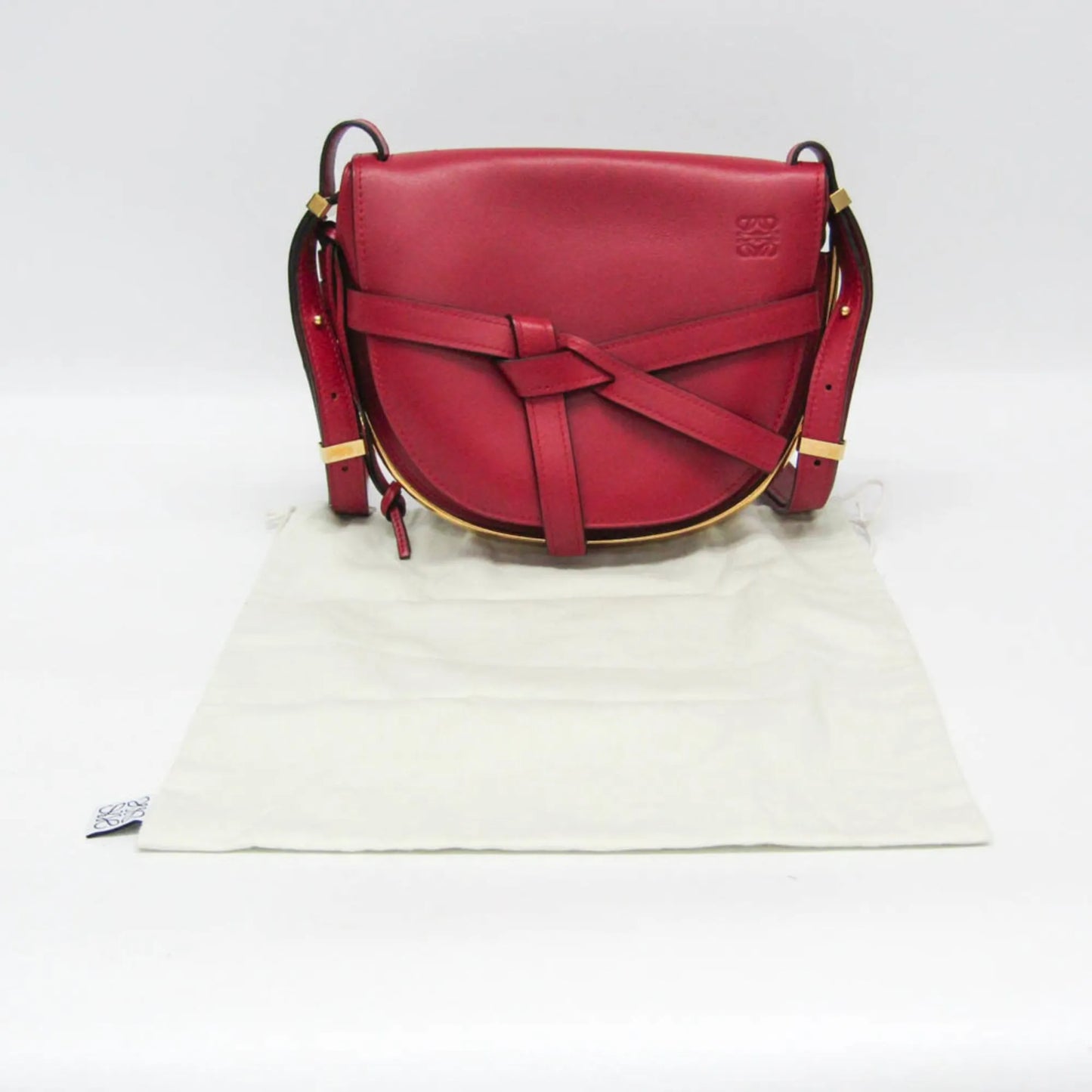 Loewe Metal Gate Leather, Red, Leather, Shoulder Bag