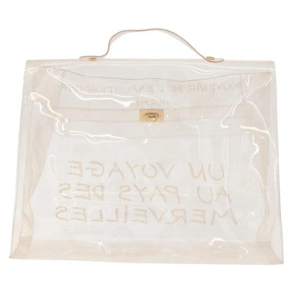 Hermes Kelly Vinyl, Clear, Plastic, Handbag