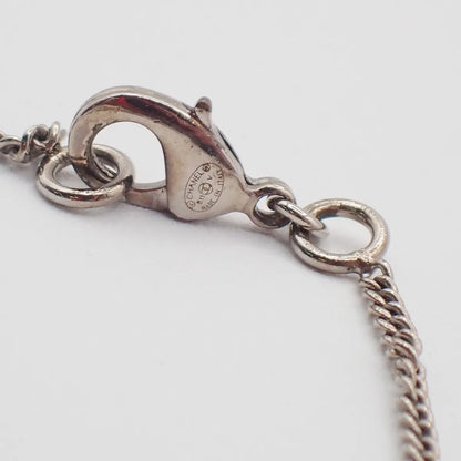 Chanel Vintage CC Logo Chain Charm Pendant silver plated, Silver, Silver Plated, Necklace