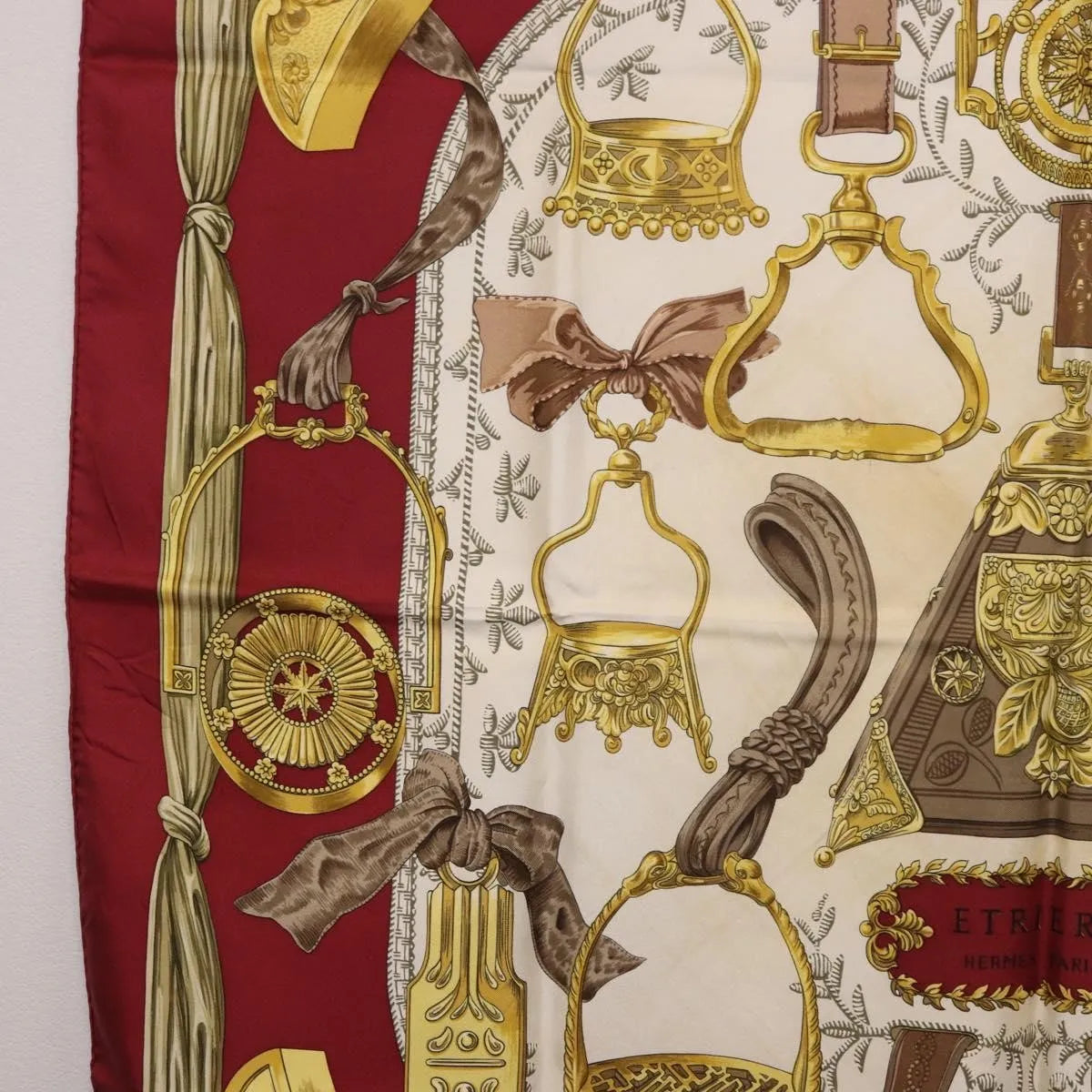 Hermes Carré 90 Silk multicolor, Burgundy, Silk, Scarf