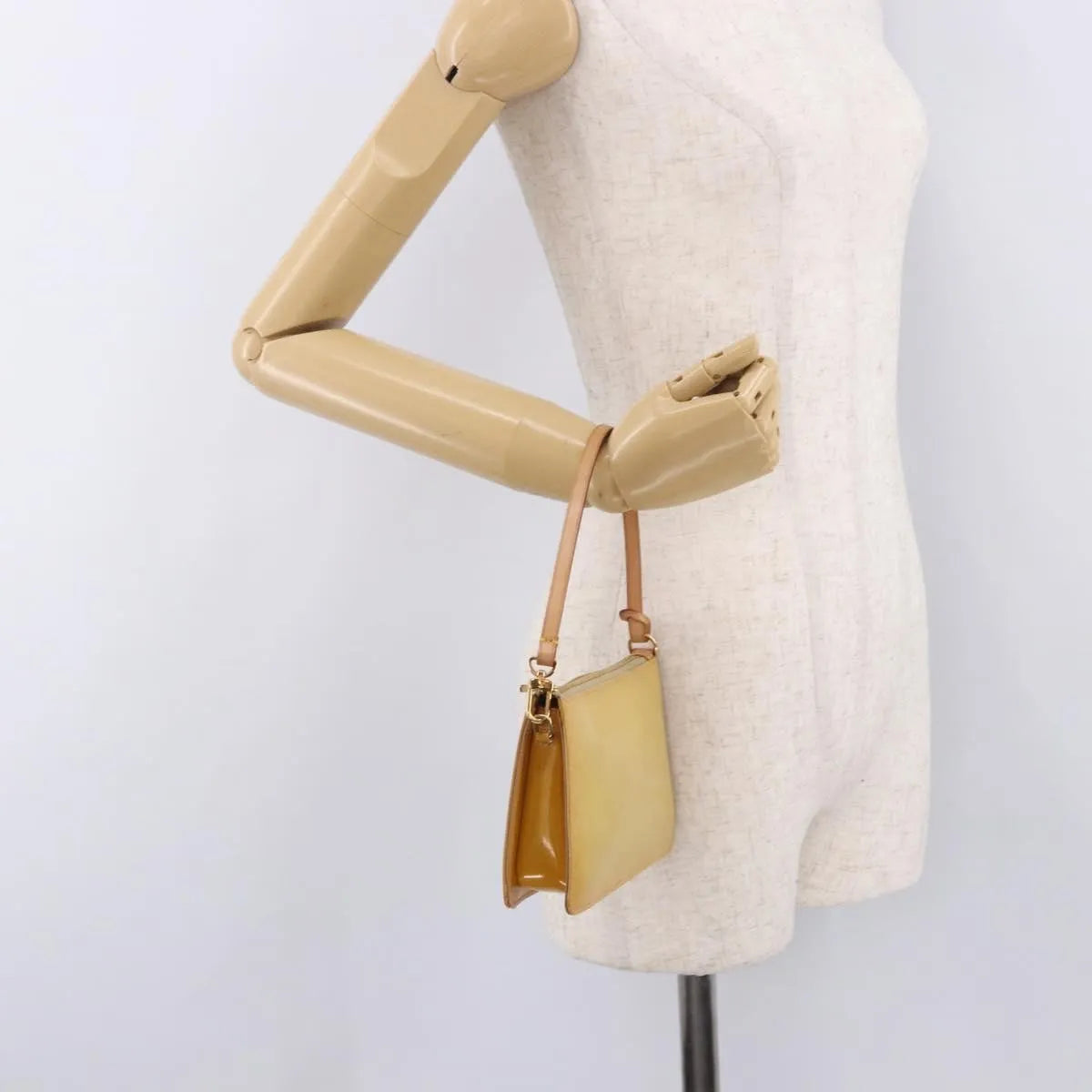 Louis Vuitton Lexington Pochette Patent Leather, Beige, Patent Leather, Clutch