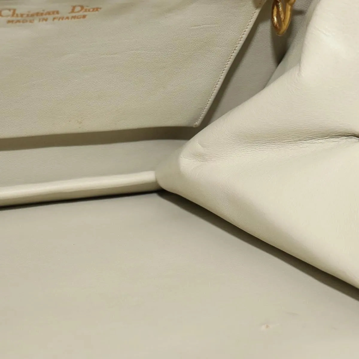 Christian Dior Vintage Leather, Beige, Leather, Shoulder Bag