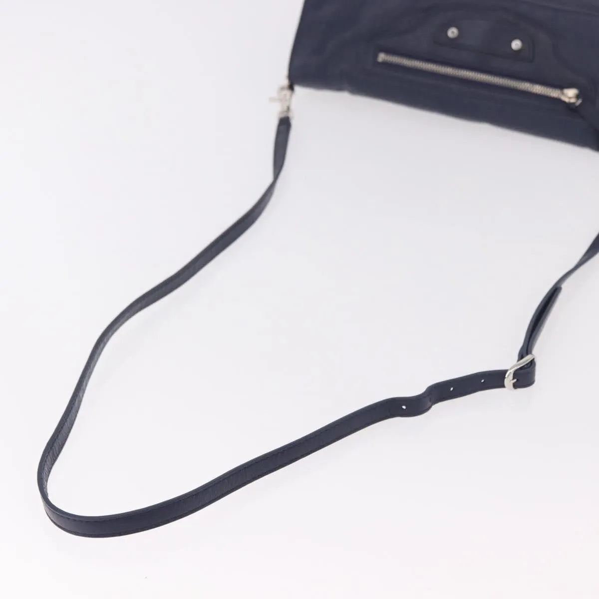 Balenciaga Classic Studs Envelope Strap Clutch Leather, Navy, Leather, Clutch