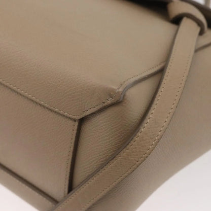 Celine Belt Calfskin, Beige, Leather, Handbag