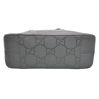 Gucci Zip Around Bowling GG Canvas and white leather, Black, Canvas, Handbag