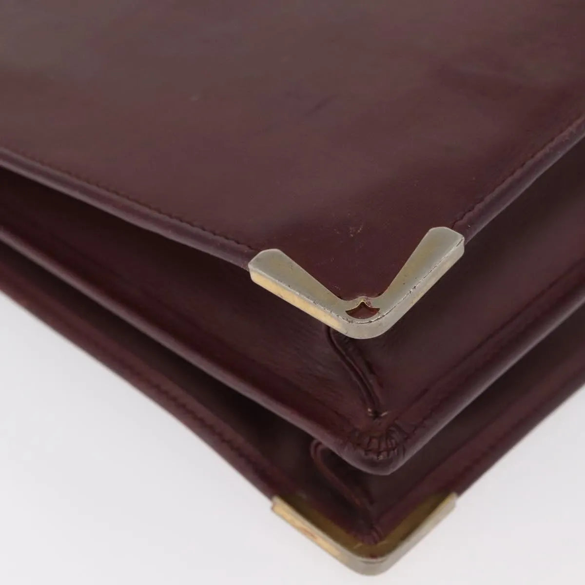 cartier Vintage must de Cartier Leather, Burgundy, Leather, Briefcase