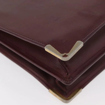 cartier Vintage must de Cartier Leather, Burgundy, Leather, Briefcase