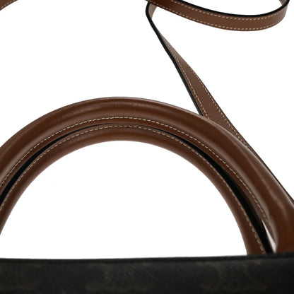 Celine Vertical Cabas Tote Triomphe Coated Canvas, Brown, Canvas, Tote Bag