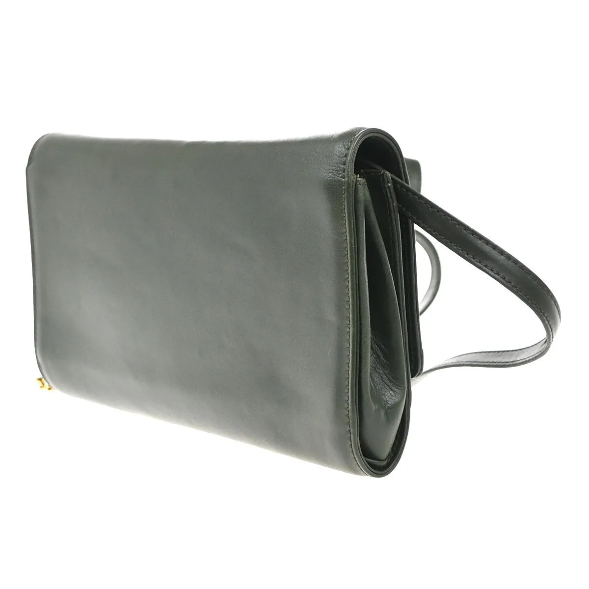 Celine Vintage Leather, Green, Leather, Shoulder Bag