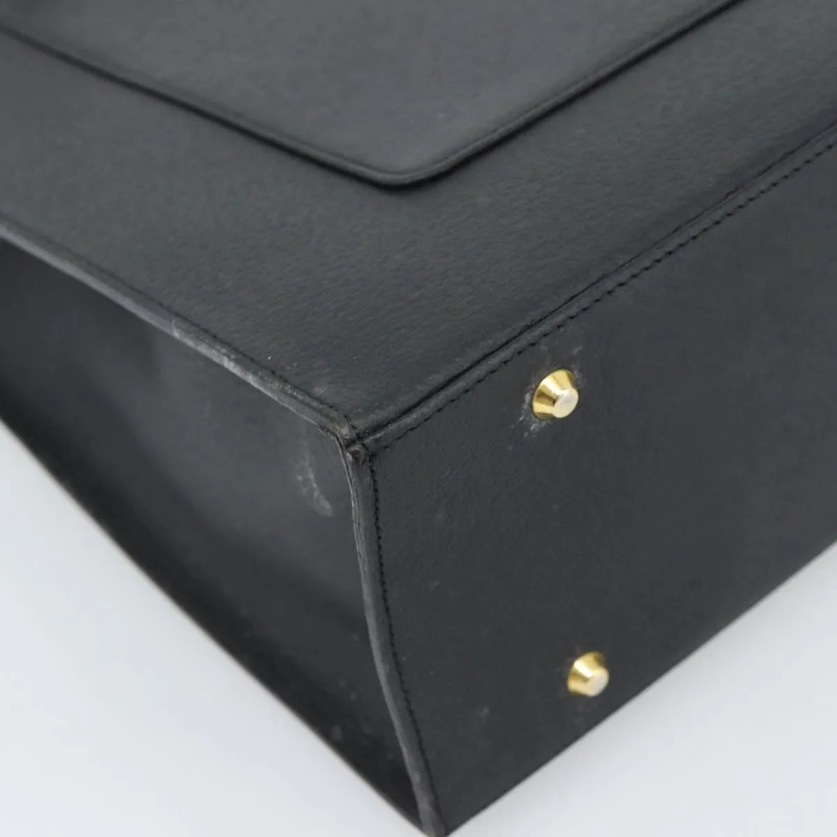 Saint Laurent Vintage Leather, Black, Leather, Tote Bag