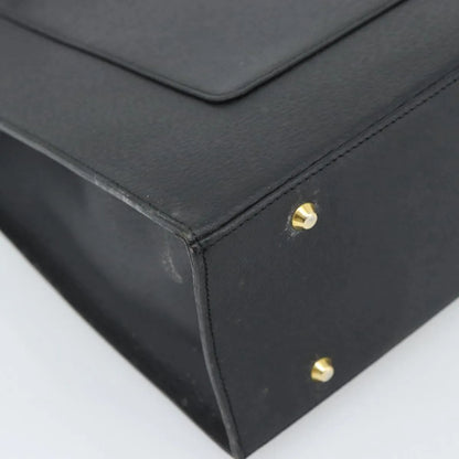 Saint Laurent Vintage Leather, Black, Leather, Tote Bag
