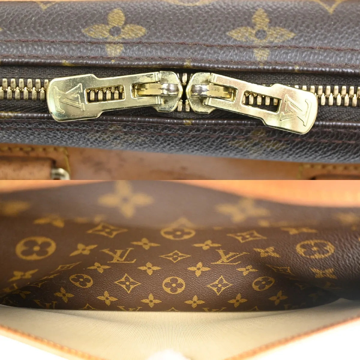 Louis Vuitton Deauville Monogram Canvas, Brown, Leather, Handbag