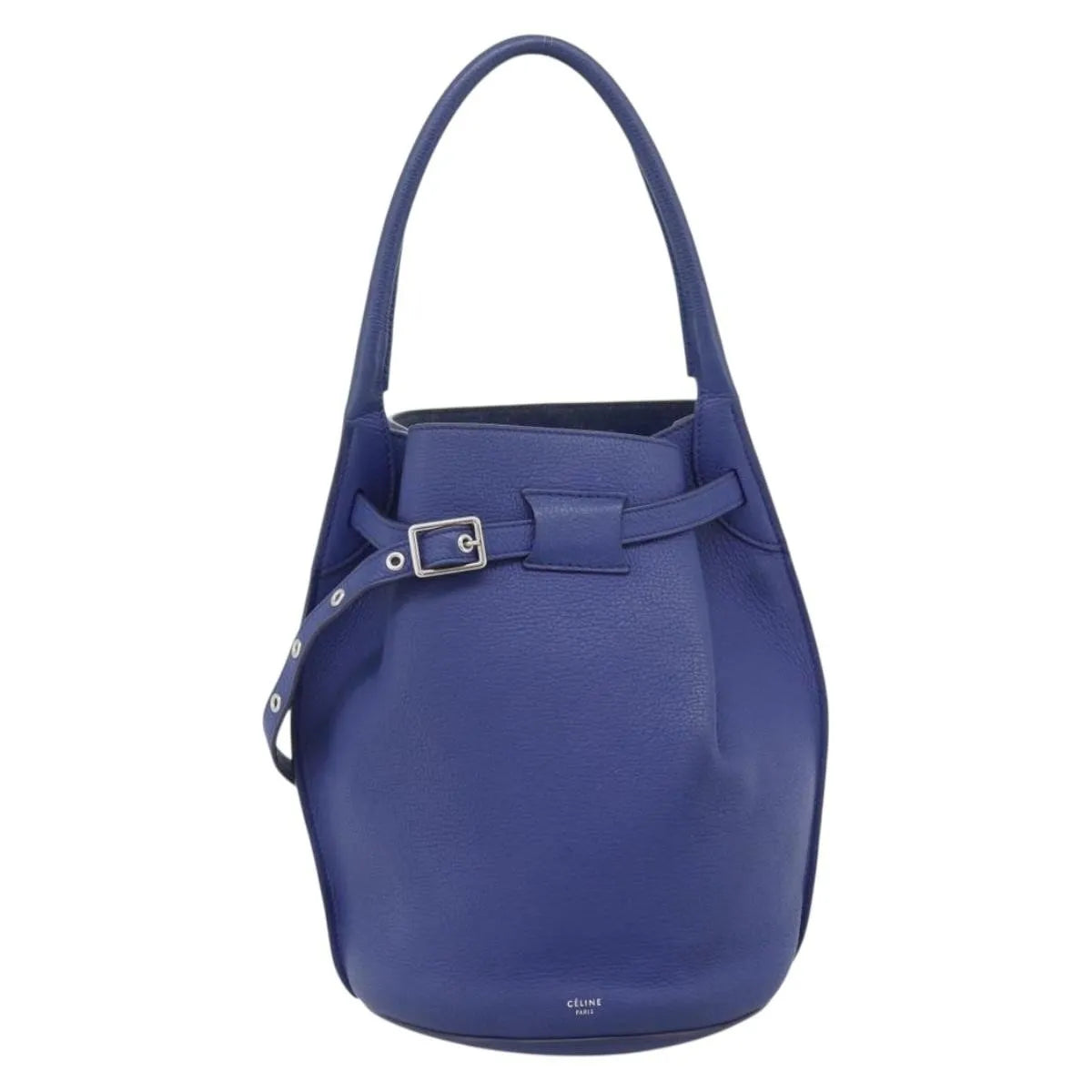 Celine Big Bag Bucket Leather, Blue, Leather, Handbag
