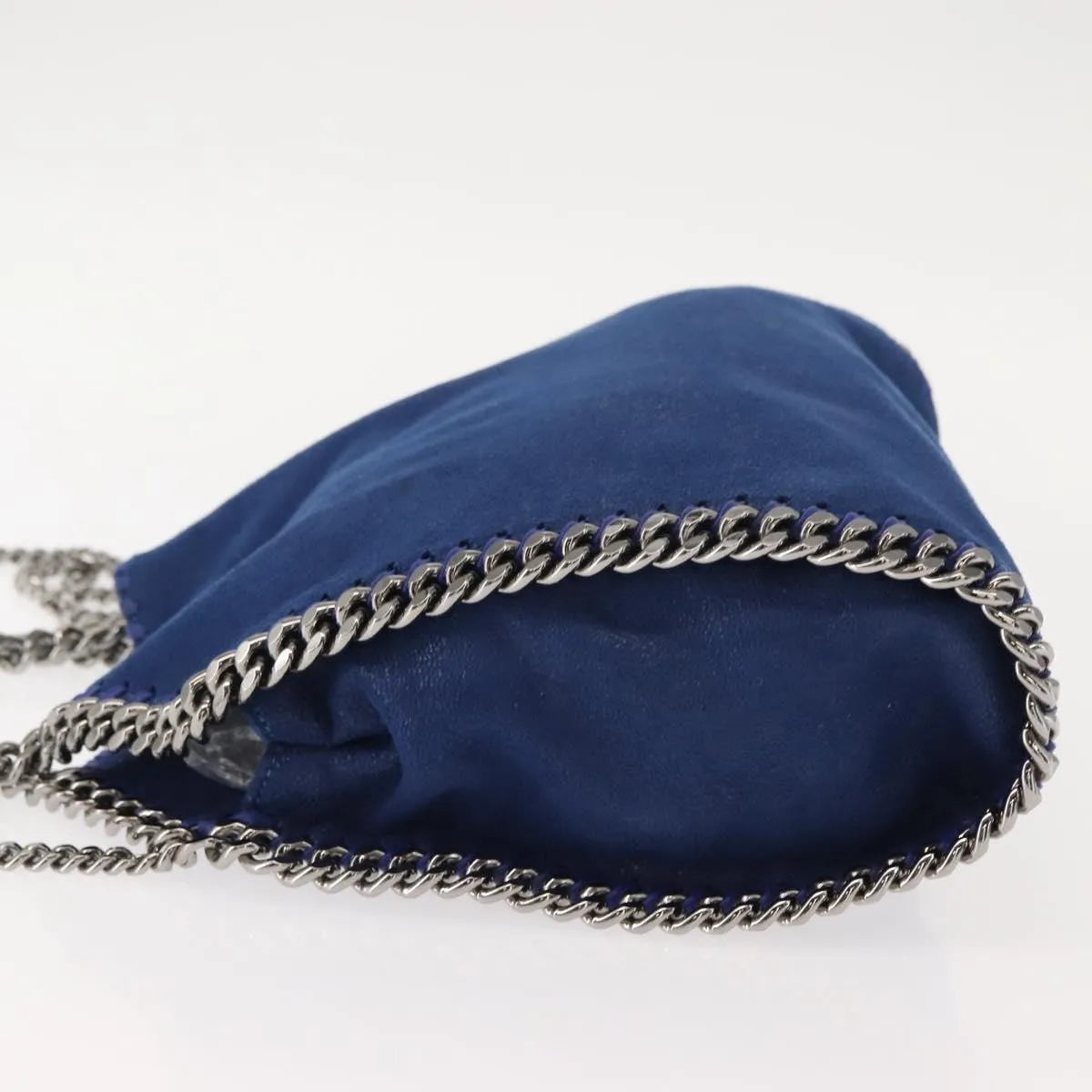 Stella McCartney Falabella Fold Over Shaggy Deer, Blue, Polyester, Shoulder Bag