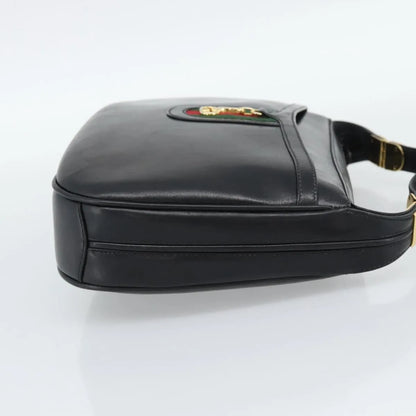Gucci Vintage Horsebit Leather, Black, Leather, Shoulder Bag
