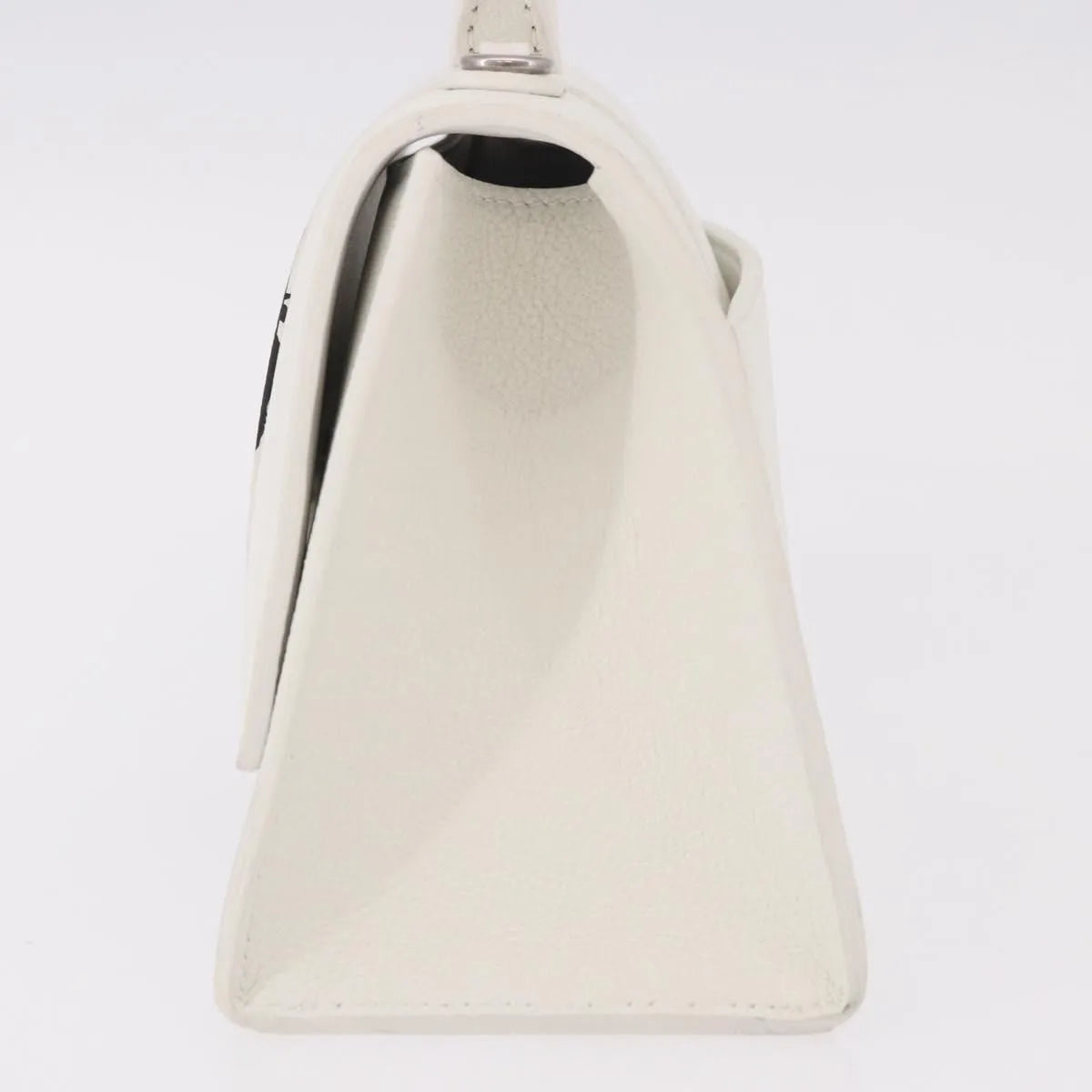 Balenciaga Hourglass Top Handle Leather, White, Leather, Handbag