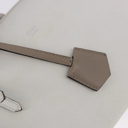 Fendi By The Way Satchel M, White, Leather, Crossbody Bag