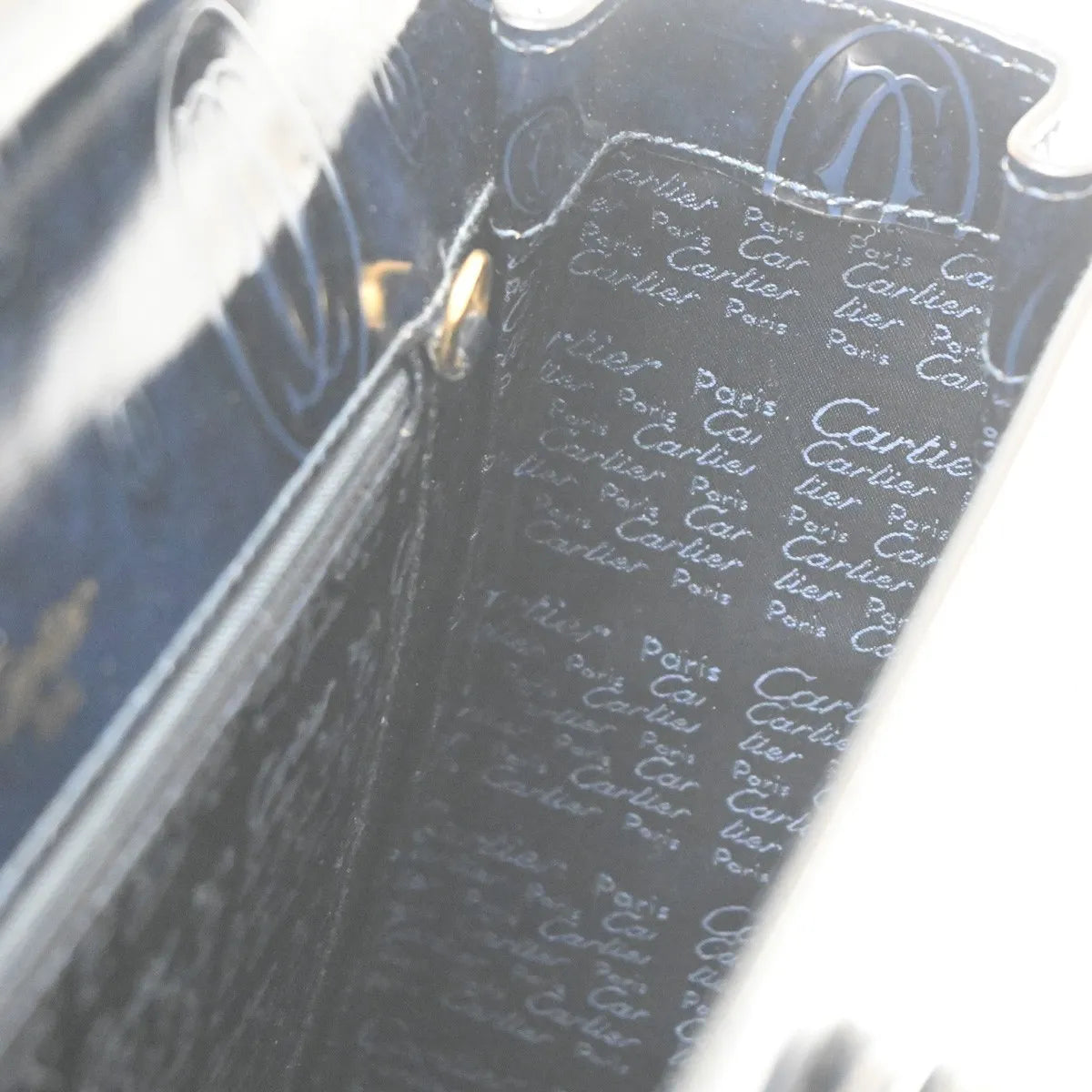 Cartier Happy Birthday Patent Leather, Navy, Patent Leather, Handbag