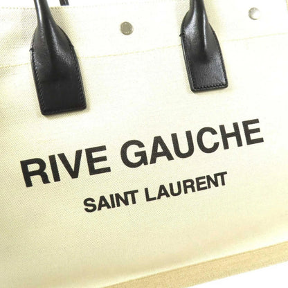 Saint Laurent Rive Gauche Felt and leather, Beige, Canvas, Tote Bag