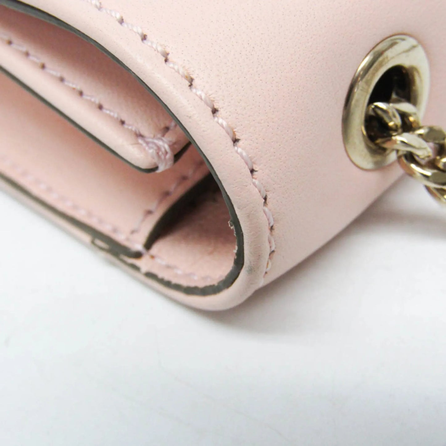 Chloe Bow Detail Wallet on Chain Leather, Pink, Leather, Clutch