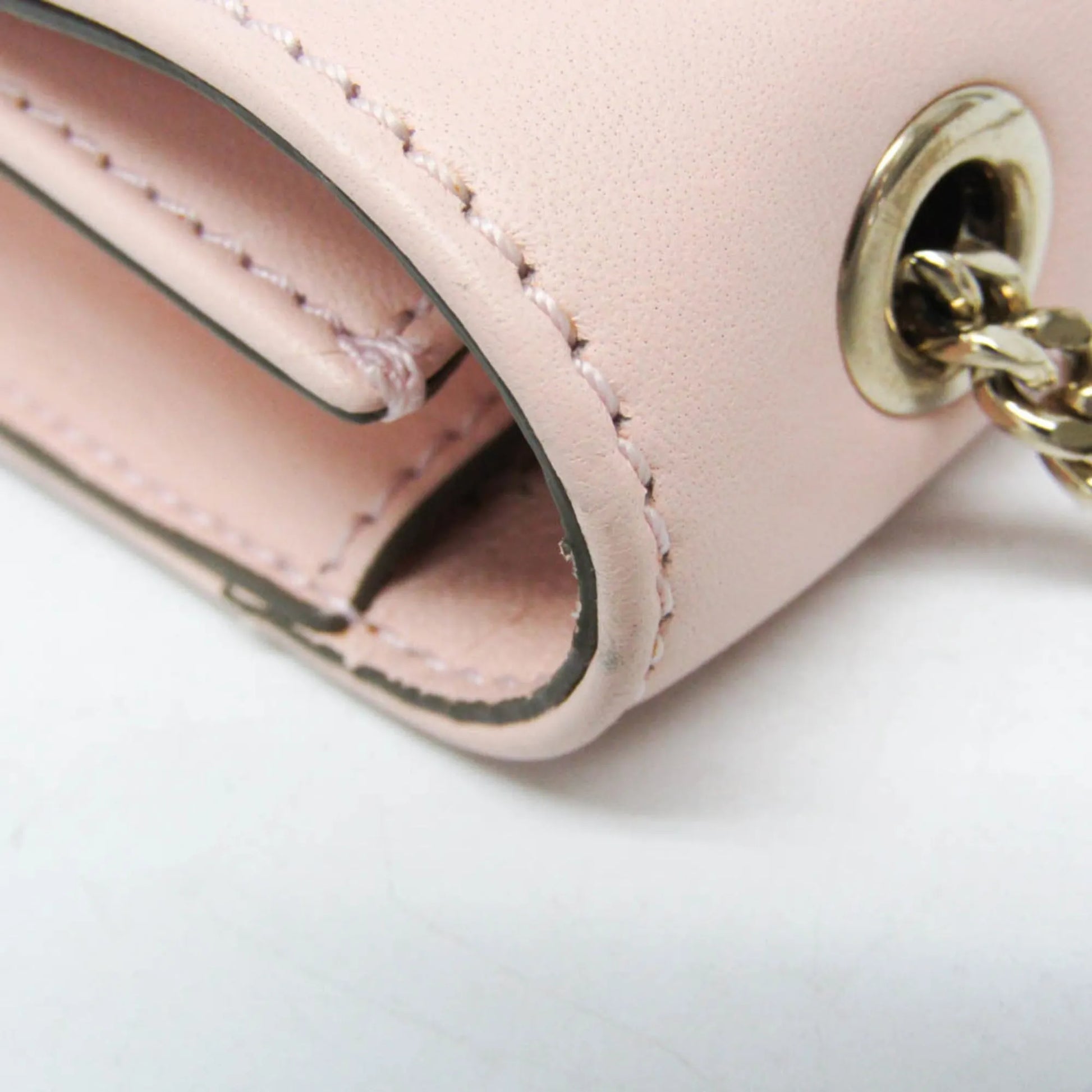 Chloe Bow Detail Wallet on Chain Leather, Pink, Leather, Clutch