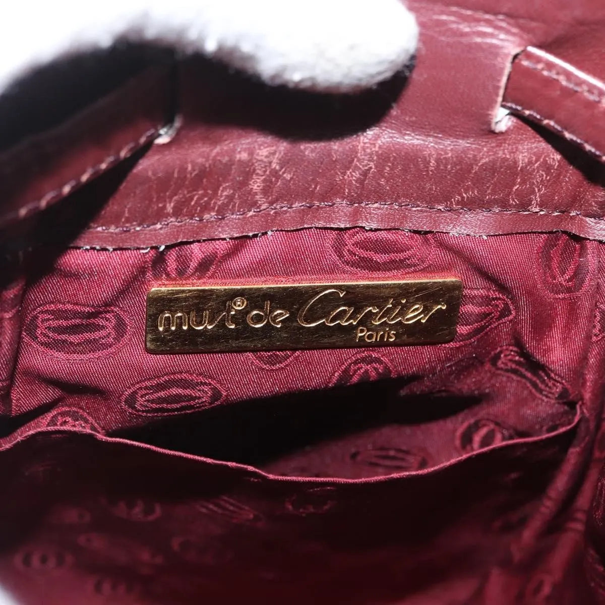 cartier Must de cartier Leather, Burgundy, Leather, Shoulder Bag