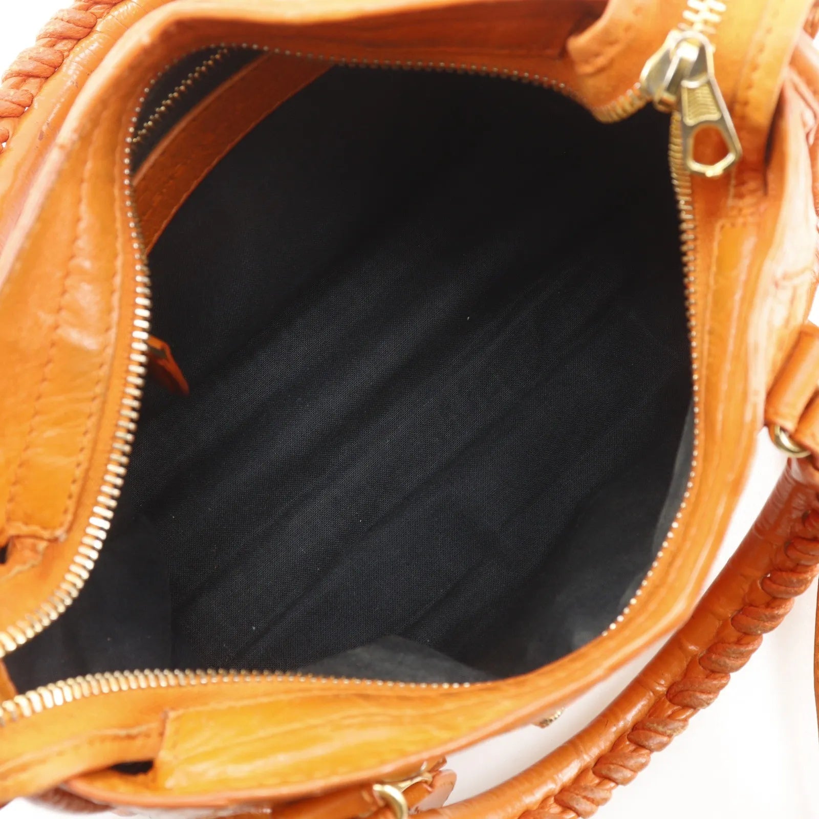 Balenciaga City Classic Studs Leather, Orange, Calfskin, Handbag