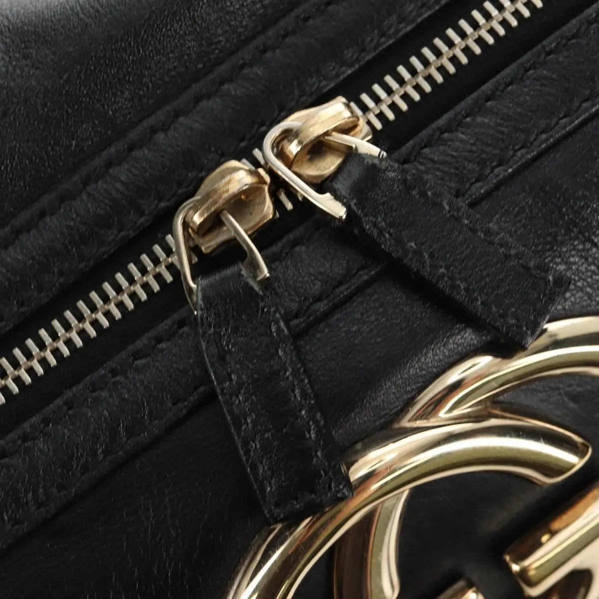 Gucci Britt Boston Duffle Leather, Black, Leather, Handbag