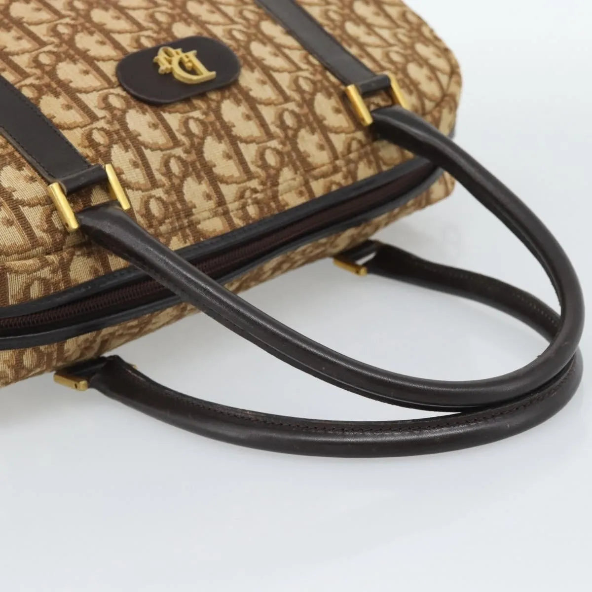 Christian Dior Vintage CD Trotter Canvas, Brown, Canvas, Handbag