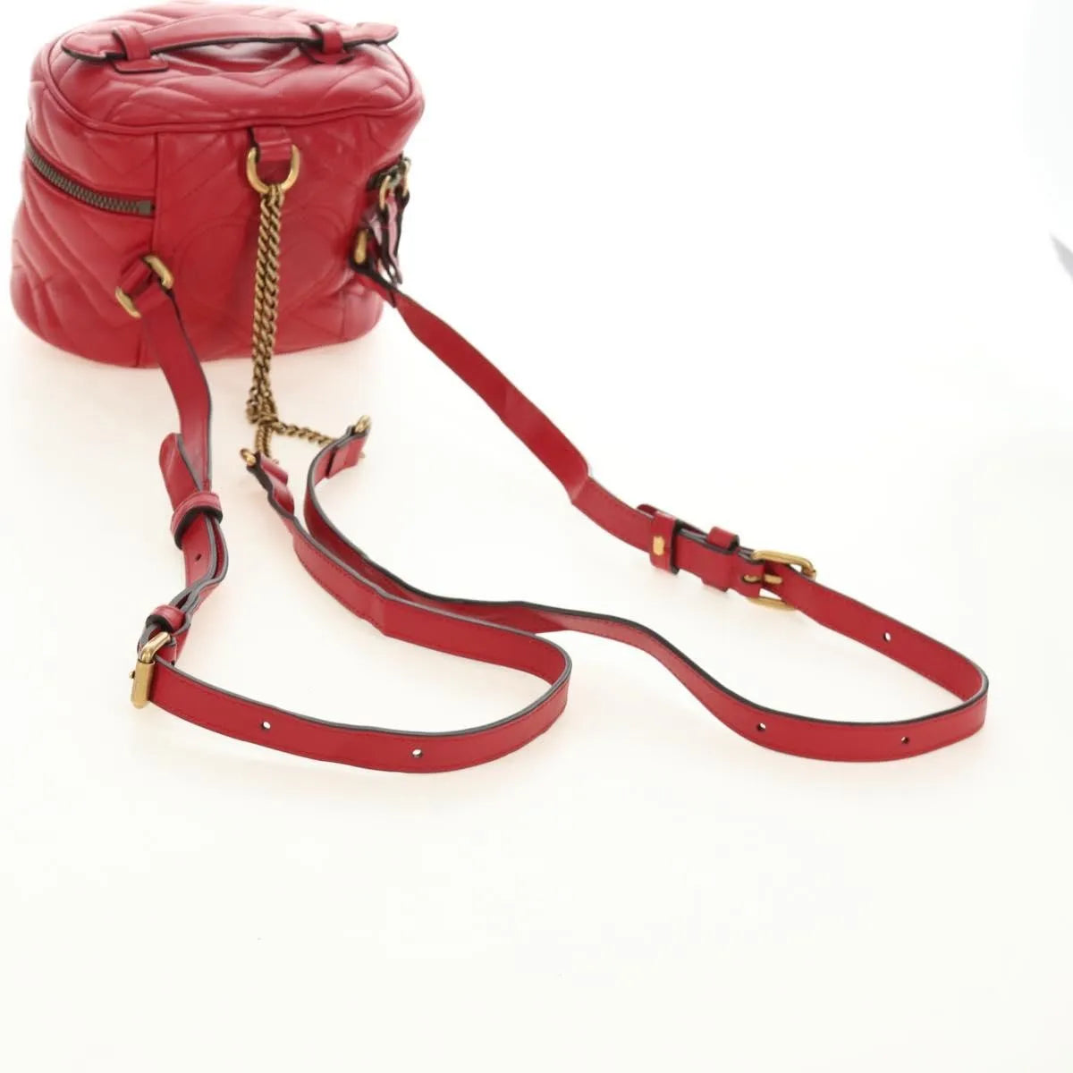 Gucci GG Marmont Vanity Matelasse Leather, Red, Leather, Backpack