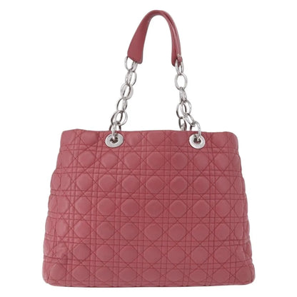 Christian Dior Soft Chain Tote Cannage Quilt Lambskin, Pink, Leather, Handbag