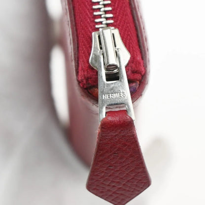 Hermes Azap Zip Around Epsom, Red, Leather, Wallet