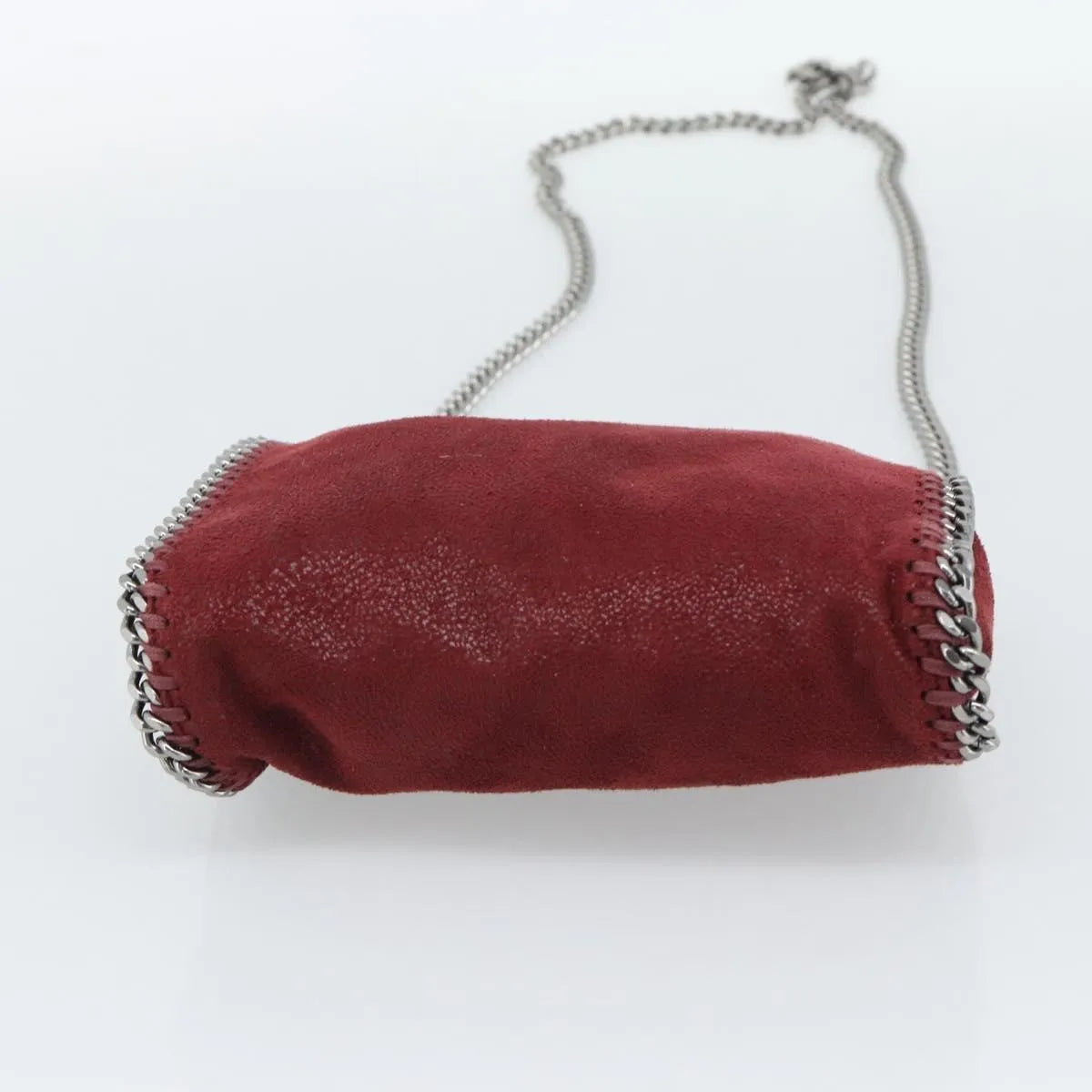 Stella McCartney Falabella Fold Over Clutch Faux Leather, Burgundy, Polyester, Crossbody Bag