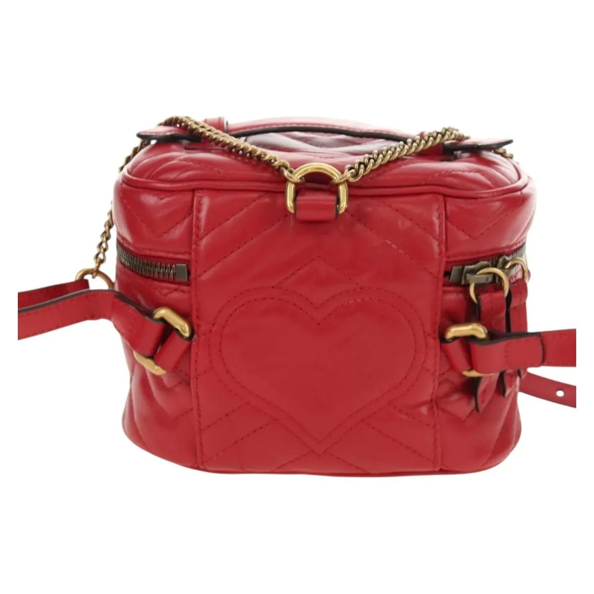 Gucci GG Marmont Vanity Matelasse Leather, Red, Leather, Backpack