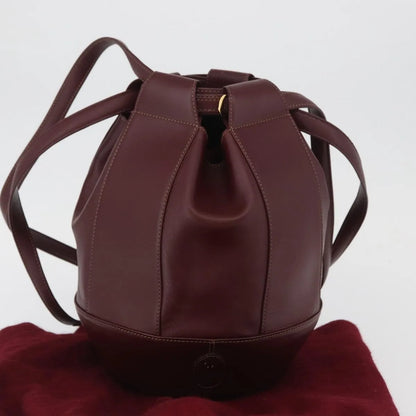cartier Must de cartier Leather, Burgundy, Leather, Shoulder Bag