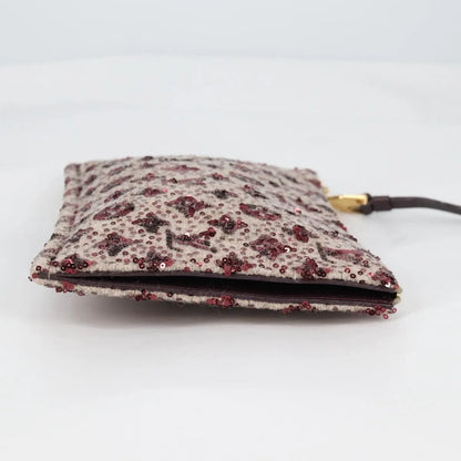 Louis Vuitton Pochette Felt and Sequin, Burgundy, Canvas, Clutch