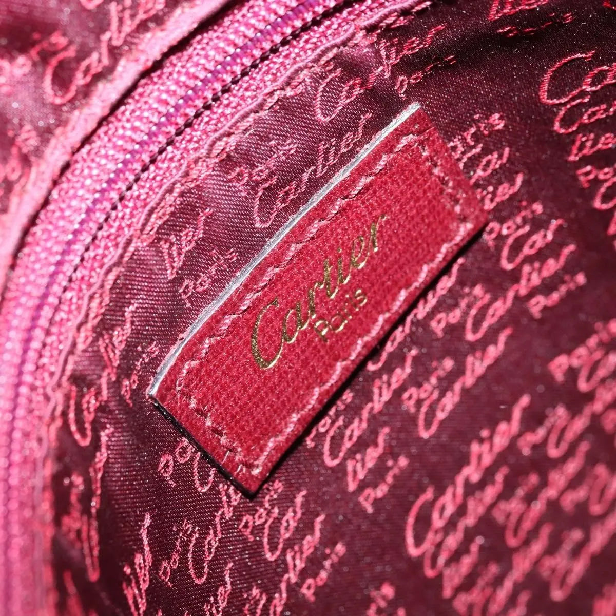 cartier Vintage must de Cartier Leather, Burgundy, Leather, Handbag