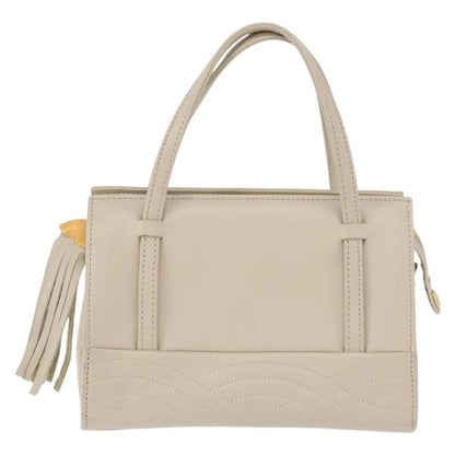 Fendi Vintage Handbag Leather, Beige, Leather, Handbag